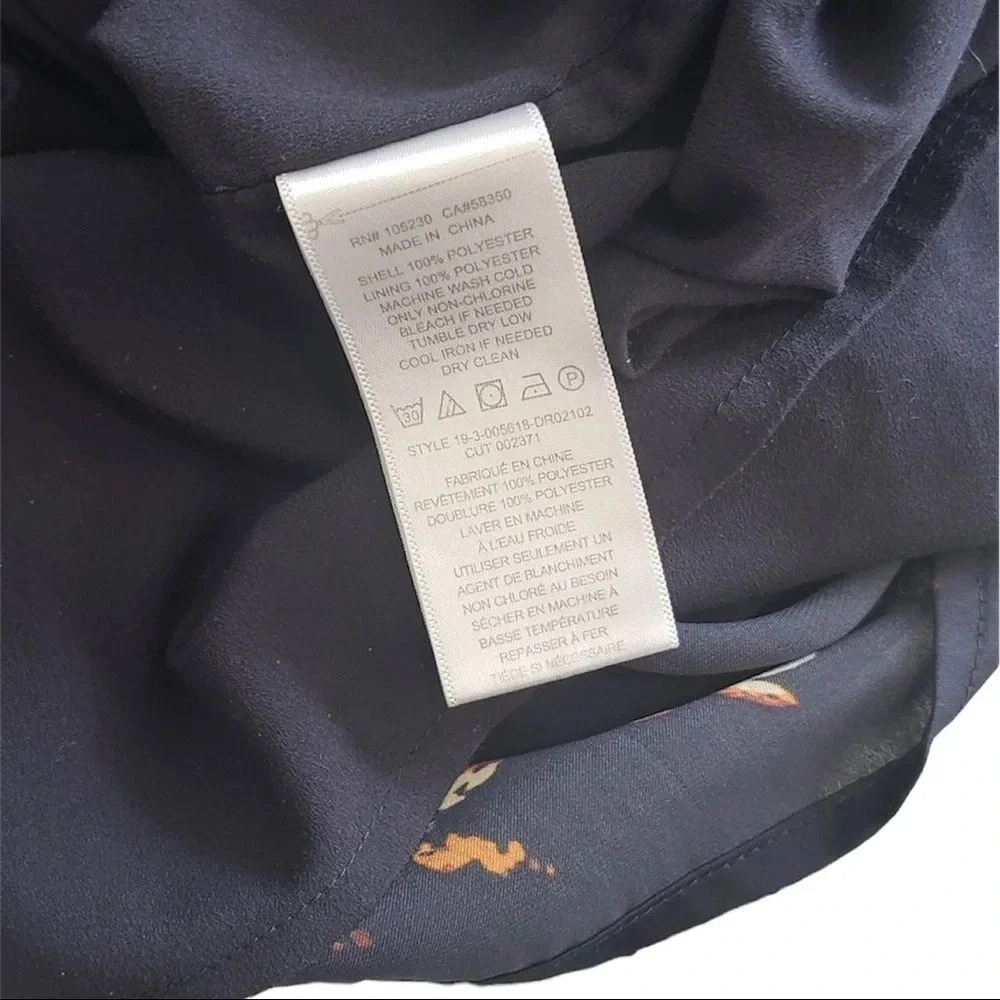 Equipment Black Floral Satin Harmon Dress S - Picture 8 of 8